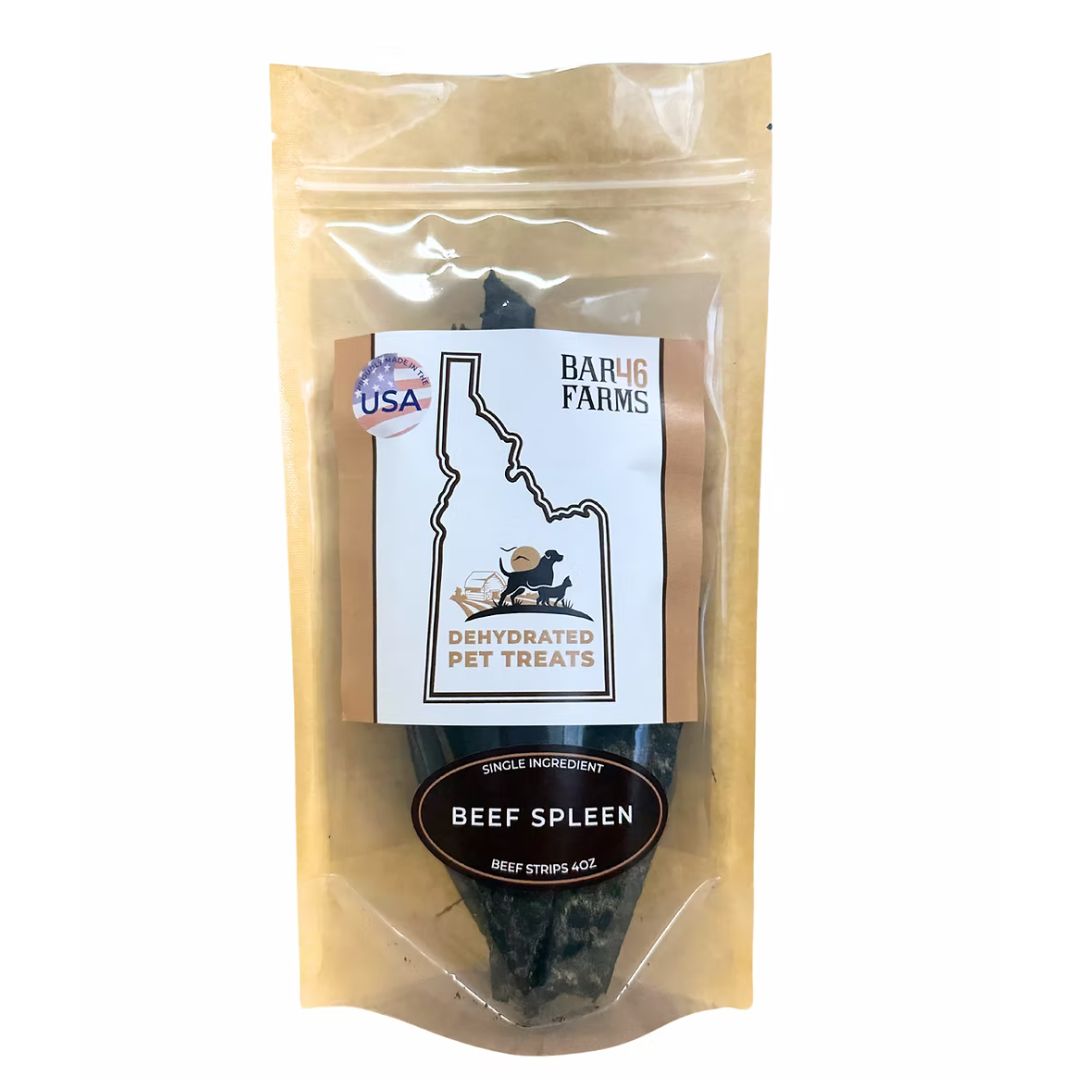 Beef spleen dog treats from Bar46 Farms