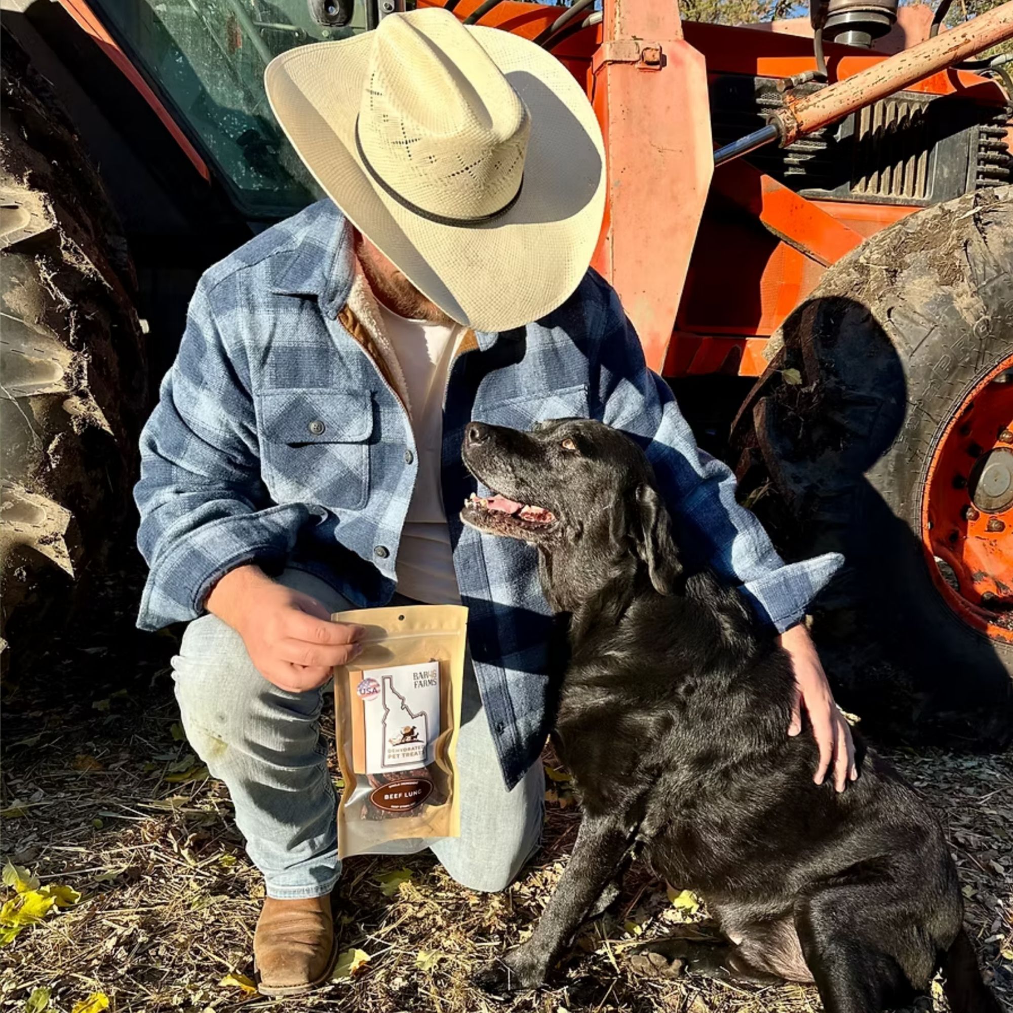 Farmer and Dog 2 Farmer and his dog with Bar46 Treats
